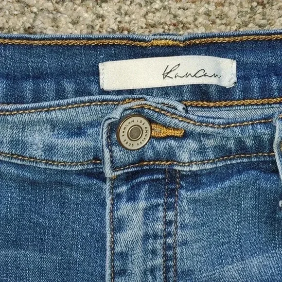 KanCan Medium Stone Wash Denim Shorts - Picture 2 of 8